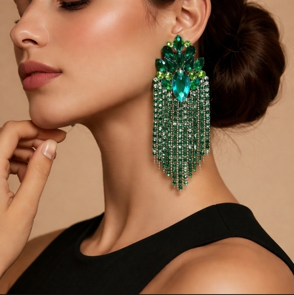 Fashion Jewelry Jewelry - Fashion Jewelry Emerald Green Statement Earrings